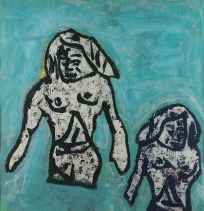 Donald BAECHELER (né en 1956) Baigneuses, 1983
Technique mixte sur papier, signée...