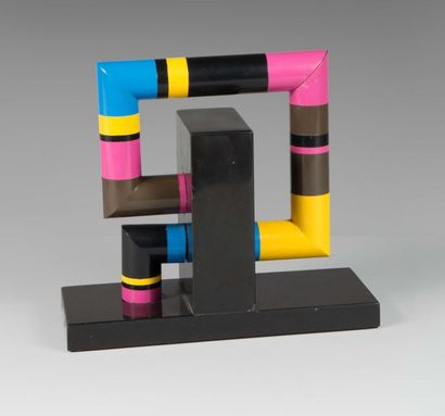 ROUGEMONT Guy de (né en 1935) Sculpture colonne en PVC laqué, base et support en...