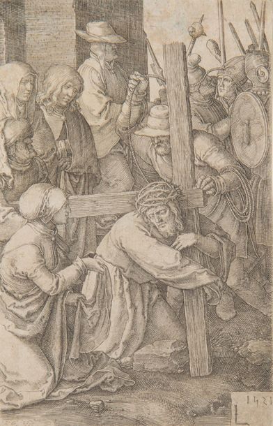 Lucas de LEYDE (1494-1533) Le Christ portant sa croix. Planche de la série de la...