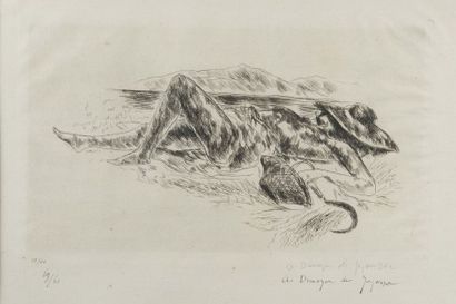 André DUNOYER DE SEGONZAC (1884-1974) La Sieste avec panier et serpe
Eau-forte sur...