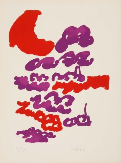 Charles LAPICQUE (1898-1988) Balise et Aber
Lithographie en couleurs, signée et numérotée...
