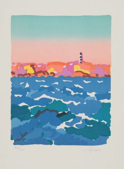 Charles LAPICQUE (1898-1988) La Côte d'Ouessant
Lithographie en couleurs, signée...