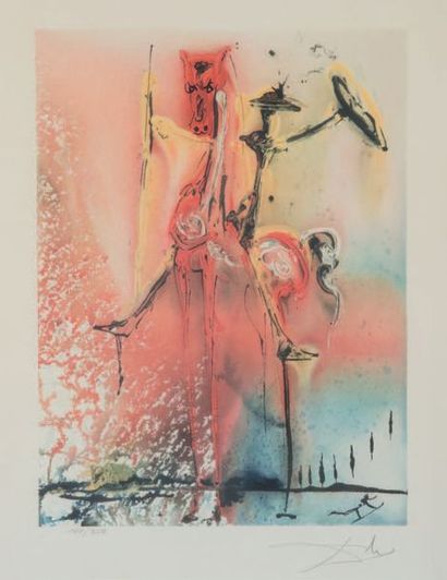 Salvador DALI (1904-1989) Le Chevalier moyenâgeux
Lithographie en couleurs, signée...