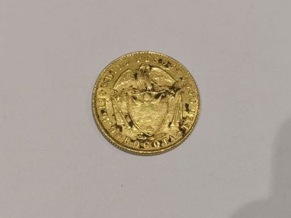 null 
Pièce de 10 Pesos or Colombie datée 1862 (usures)