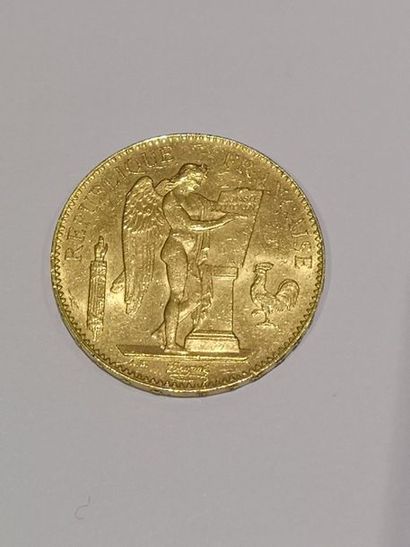 null 
Pièce de 100 Francs or datée 1886.