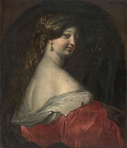 Ecole FLAMANDE vers 1640, entourage de Gaspard de CRAYER Portrait de femme à la perle
Toile...
