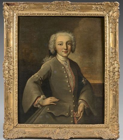 BERNARDO GERMAN LLORENTE (Séville 1685 - 1757) Portrait d'un jeune garçon
Toile
80...