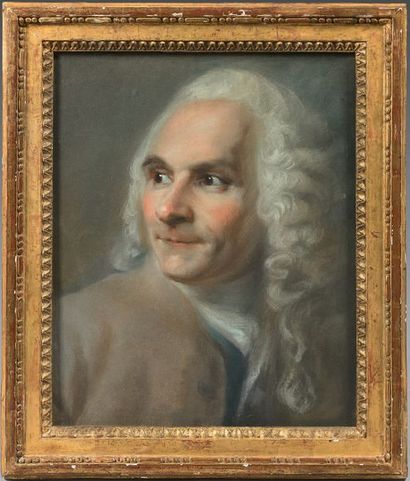 Ecole FRANCAISE du XIXème siècle, suiveur de Maurice Quentin de LA TOUR Portrait...