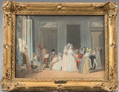 Ecole FRANCAISE du XIXème siècle, entourage de Jean - Baptiste MALLET Le petit concert...