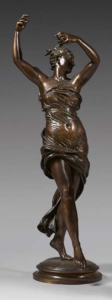 EUGÈNE DELAPLANCHE (1836-1891) La nymphe Chloris
Grande épreuve en bronze à patine...