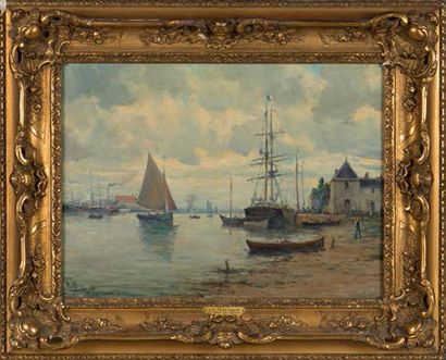 Charles MALFROY (1862-1918) La Loire à Nantes
Huile sur toile signée et datée en...