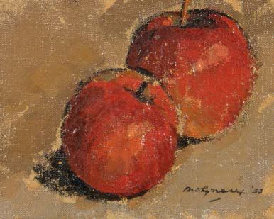 Edward Frank MOLYNEUX (Né en 1896) Pommes rouges, 1933 (?)
Huile sur toile signée...