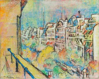 Léo MICHELSON (1887-1978) Rue à Paris, 1949
Huile sur toile signée et datée en bas...