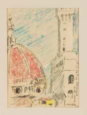 Léo MICHELSON (1887-1978) Vues de Florence au verso de deux cartes postales
Dessins...
