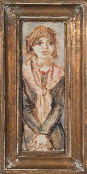 Léo MICHELSON (1887-1978) Portrait de femme aux mains croisés, 1931
Huile sur panneau,...