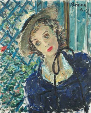 Dimitri BEREA (1908-1975) Portrait de femme au chapeau, 1948
Huile sur toile, datée...