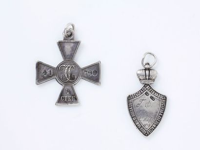 null Croix de Saint-Georges de 4ème classe en argent 84 zolotniks (875 millièmes),...