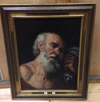 null Ecole du XVIIème ou XVIIIème Portrait d'un vieillard Huile sur toile