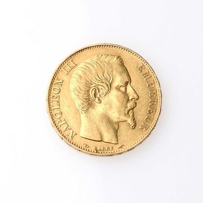 null Une pièce de 20 FR or de 1854 « Napoléon III » Poids brut : 6,43 g 