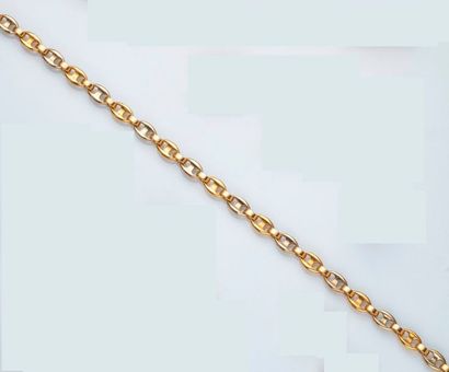 null CARTIER 18K (750° thousandths) yellow and white gold necklace with coffee bean...