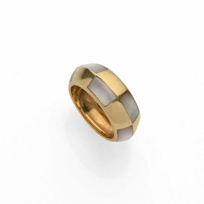 null MAUBOUSSIN 18K yellow gold (750° thousandths) harlequin ring adorned with 5...