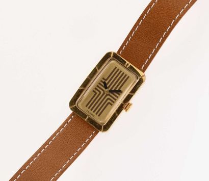 null LANVIN Typical 1970s design watch in gold plated with mechanical movement. -...