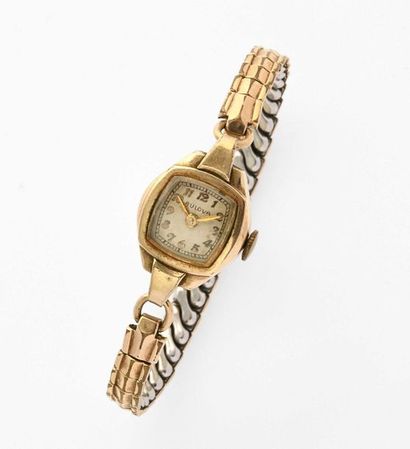 null BULOVA Ladies' watch in gold plated and steel with mechanical movement. - Oval...