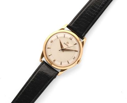 null OMEGA 18K (750° thousandths) yellow gold city watch with mechanical movement....