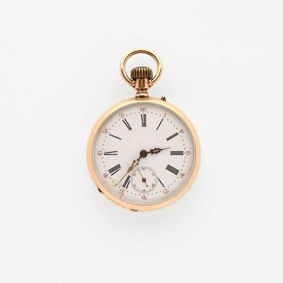 null LÉPINE 18K yellow gold (750° millièlmes) pocket watch with mechanical movement....