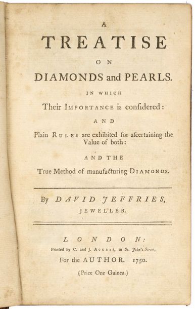 null David Jeffries, A treatise on diamonds and pearls. Edition C. and J. Ackers,...