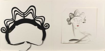 null Marianne Guély for Cartier. Colour lithograph "Elegant with a tiara" signed...