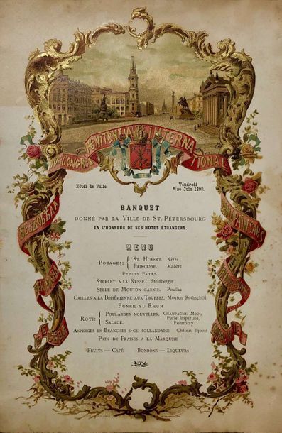 null BENOIS, Albert Nikolaévitch (1852–1936)

Carte de menu. Le banquet, donné par...