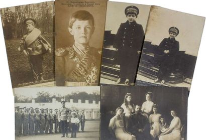 null La famille impériale russe et le Tsarévitch Alexis. 

Lot de 6 cartes postales...