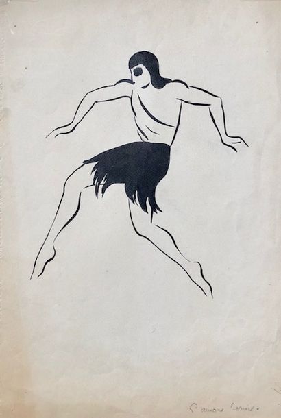 null Pageot-Rousseuax, Lucienne (1899-1994)

Serge Lifar dans le ballet «Guignol».

Encre...