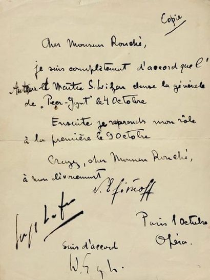 null Efimoff, Nicolas (1905–1967)

1) Autographe d’une lettre à Jacques Rouché, directeur...