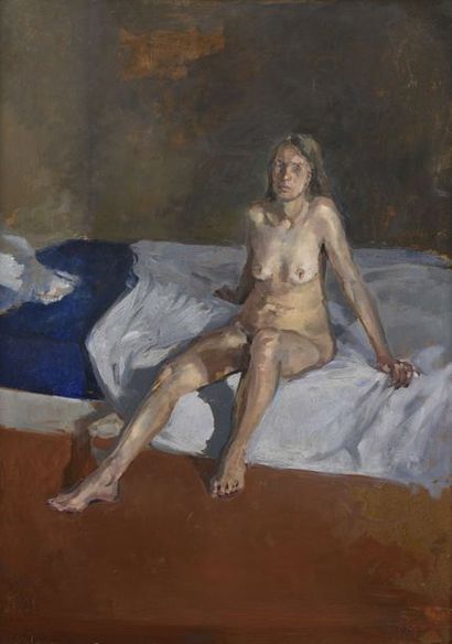 null François LEGRAND (Né en 1951) Armelle Huile sur Isorel. 69 x 50 cm