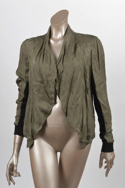 null Roberto CAVALLI – Pure DKNY : robe pull en laine noire en viscose imprimé léopard,...