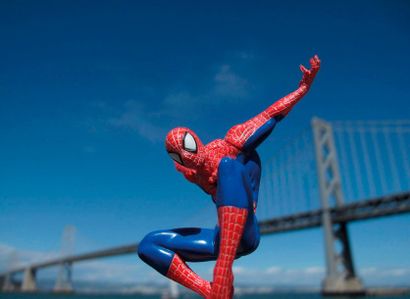 null Lagarde Laurent (XXe-XXIe ) SpiderMan at the Bay Bridge, 2014 - Photography...