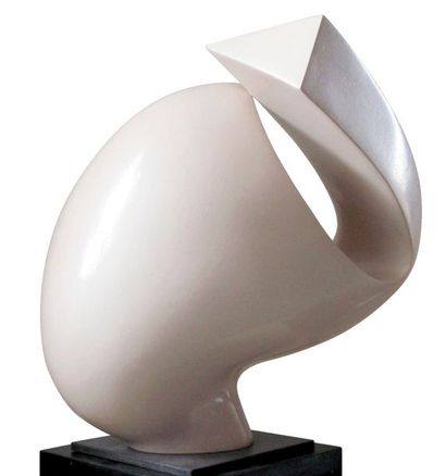 null Lesne Marie-France (1953) Lyre blanche, 2010 - Lacquered ceramic - Unique piece...