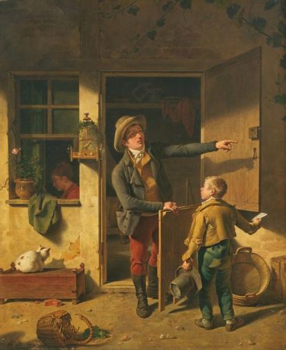 Martin DROLLING (1752-1817) Le petit porteur de missives, circa 1808 Huile sur toile....