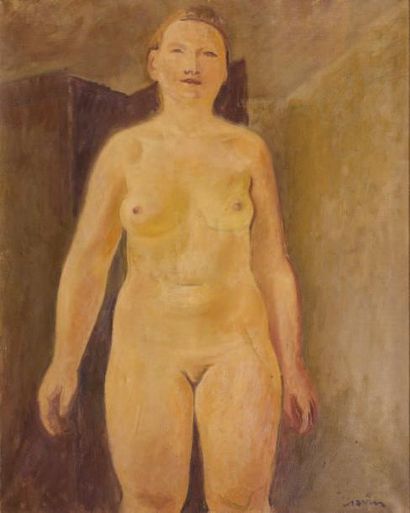 Maurice Louis SAVIN (1894-1973) Femme nue Huile sur toile. Signée en bas à droite....