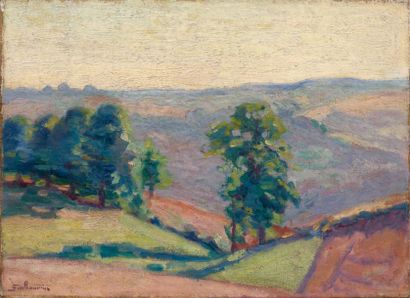 Armand GUILLAUMIN (1841-1927) Vallée de la Creuse, circa 1908 Huile sur toile. Signée...