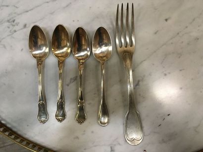 null Four teaspoons and a silver fork