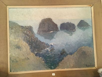 null BENIERE, sea view, oil on canvas