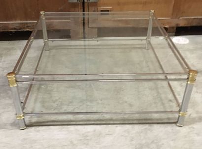 null Glass and metal coffee table