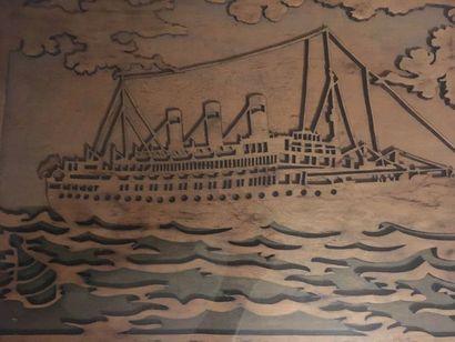 null Cruise ship carved on wood panel, framed

30 x 47 cm at sight