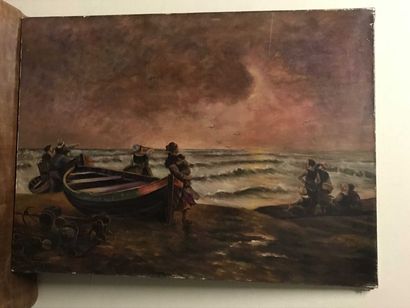 null Henri ANTIDE (1877-1959) Le retour des pêcheurs Huile sur toile signée en bas...