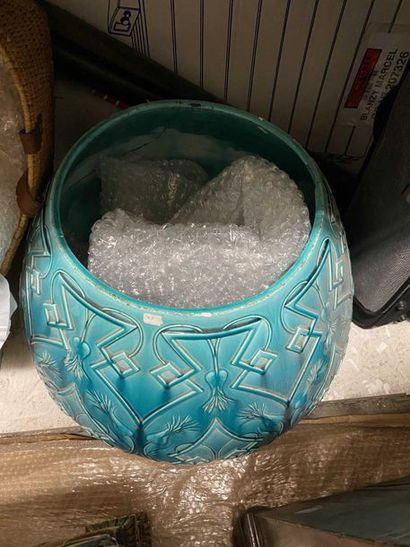 null Grand cache pot en céramique turquoise (acc)