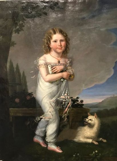 null Ecole française de la première moitié du XIXe siècle Portrait de Marie de Langalerie...