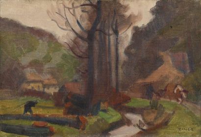 null Jules Emile ZINGG (1882-1942) Vallée du Haut Konigsbourg Huile sur toile. Signée...